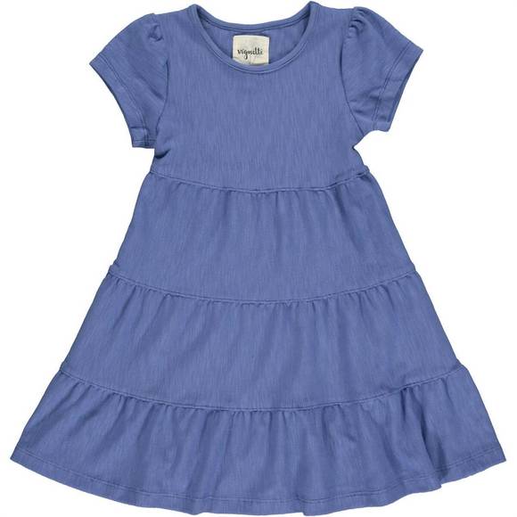 NEW VIGNETTE iona ruffled tiered dress in blue - Picture 2 of 2